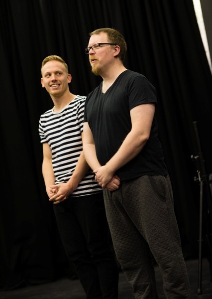 'To Kill a Machine'Scriptography ProductionsDir: Angharad LeeRehearsal photographsArad Goch theatreAberystwyth23 April 2015©keith morriswww.artswebwales.com keith@artx.co.uk 07710 28596801970 611106